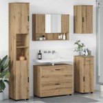 vidaXL Set de mobilier pentru baie cu sertar 5 pcs Stejar Artizanal