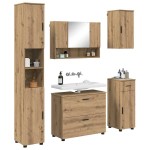 vidaXL Set de mobilier pentru baie cu sertar 5 pcs Stejar Artizanal