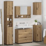 vidaXL Set de mobilier pentru baie cu sertar 5 pcs Stejar Artizanal