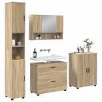 vidaXL Set de mobilier pentru baie cu sertar 4 pcs Stejar Sonoma