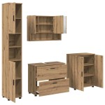 vidaXL Set de mobilier pentru baie cu sertar 4 pcs Stejar Artizanal