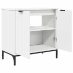 vidaXL Set de mobilier pentru baie 2 pcs Alb Lemn aranjat și metal
