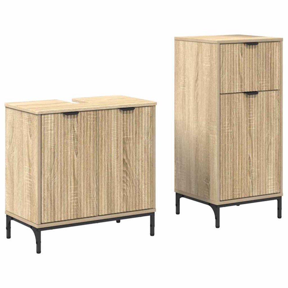 vidaXL Set de mobilier pentru baie cu sertar 2 pcs Stejar Sonoma