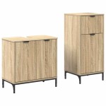 vidaXL Set de mobilier pentru baie cu sertar 2 pcs Stejar Sonoma