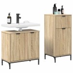 vidaXL Set de mobilier pentru baie cu sertar 2 pcs Stejar Sonoma