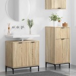 vidaXL Set de mobilier pentru baie cu sertar 2 pcs Stejar Sonoma