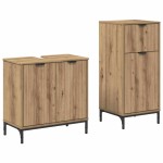 vidaXL Set de mobilier pentru baie cu sertar 2 pcs Stejar Artizanal
