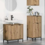 vidaXL Set de mobilier pentru baie cu sertar 2 pcs Stejar Artizanal