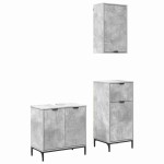 vidaXL Set de mobilier pentru baie 3 pcs Gri beton Lemn compozit