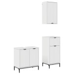 vidaXL Set de mobilier pentru baie cu sertar 3 pcs Alb foarte lucios