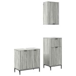 vidaXL Set de mobilier pentru baie 3 pcs sonoma gri Lemn compozit