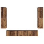vidaXL Set comodă TV 7 pcs Lemn vechi 60 x 30 x 30 cm Lemn compozit vidaXL Set comodă TV 7 pcs Lemn vechi 60 x 30 x 30 cm Lemn compozit