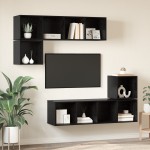 vidaXL Set comodă TV Pe perete 4 pcs Stejar negru 37 x 37 x 142.5 cm vidaXL Set comodă TV Pe perete 4 pcs Stejar negru 37 x 37 x 142.5 cm