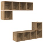 vidaXL Set comodă TV 4 pcs stejar artizanal 37 x 37 x 142.5 cm vidaXL Set comodă TV 4 pcs stejar artizanal 37 x 37 x 142.5 cm
