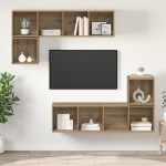 vidaXL Set comodă TV 4 pcs stejar artizanal 37 x 37 x 142.5 cm vidaXL Set comodă TV 4 pcs stejar artizanal 37 x 37 x 142.5 cm