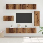 vidaXL Set comodă TV 8 pcs Lemn vechi 30.5 x 30 x 90 cm Lemn compozit vidaXL Set comodă TV 8 pcs Lemn vechi 30.5 x 30 x 90 cm Lemn compozit