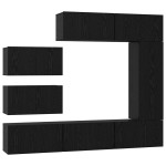 vidaXL Set comodă TV Pe perete 8 pcs Stejar negru 30.5 x 30 x 90 cm vidaXL Set comodă TV Pe perete 8 pcs Stejar negru 30.5 x 30 x 90 cm