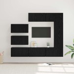 vidaXL Set comodă TV Pe perete 8 pcs Stejar negru 30.5 x 30 x 90 cm vidaXL Set comodă TV Pe perete 8 pcs Stejar negru 30.5 x 30 x 90 cm
