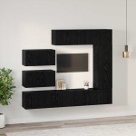vidaXL Set comodă TV Pe perete 8 pcs Stejar negru 30.5 x 30 x 90 cm vidaXL Set comodă TV Pe perete 8 pcs Stejar negru 30.5 x 30 x 90 cm