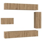 vidaXL Set comodă TV 8 pcs stejar artizanal 30.5 x 30 x 90 cm vidaXL Set comodă TV 8 pcs stejar artizanal 30.5 x 30 x 90 cm