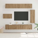 vidaXL Set comodă TV 8 pcs stejar artizanal 30.5 x 30 x 90 cm vidaXL Set comodă TV 8 pcs stejar artizanal 30.5 x 30 x 90 cm