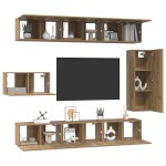 vidaXL Set comodă TV 8 pcs stejar artizanal 30.5 x 30 x 90 cm vidaXL Set comodă TV 8 pcs stejar artizanal 30.5 x 30 x 90 cm