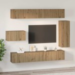vidaXL Set comodă TV 8 pcs stejar artizanal 30.5 x 30 x 90 cm vidaXL Set comodă TV 8 pcs stejar artizanal 30.5 x 30 x 90 cm