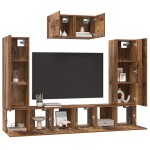 vidaXL Set comodă TV 7 pcs Lemn vechi 180 x 30 x 120 cm Lemn compozit vidaXL Set comodă TV 7 pcs Lemn vechi 180 x 30 x 120 cm Lemn compozit