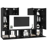 vidaXL Set comodă TV Pe perete 7 pcs Stejar negru 180 x 30 x 120 cm vidaXL Set comodă TV Pe perete 7 pcs Stejar negru 180 x 30 x 120 cm