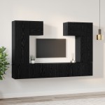 vidaXL Set comodă TV Pe perete 7 pcs Stejar negru 180 x 30 x 120 cm vidaXL Set comodă TV Pe perete 7 pcs Stejar negru 180 x 30 x 120 cm