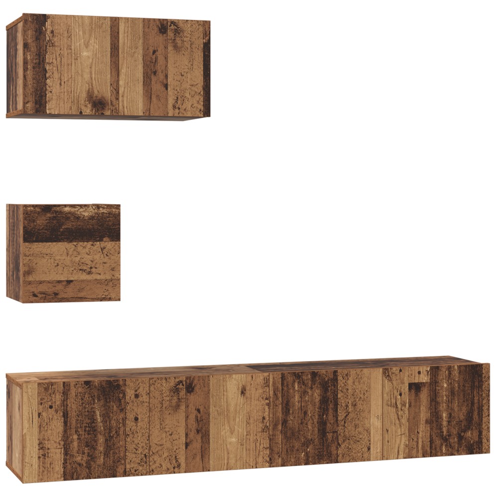 vidaXL Dulap pentru TV pe Perete 4 pcs Lemn vechi 80 x 30 x 30.5 cm