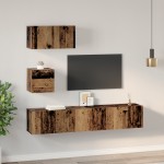 vidaXL Dulap pentru TV pe Perete 4 pcs Lemn vechi 80 x 30 x 30.5 cm