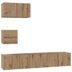 vidaXL Set dulap TV Pe perete 4 pcs stejar artizanal 80 x 30 x 30 cm vidaXL Set dulap TV Pe perete 4 pcs stejar artizanal 80 x 30 x 30 cm