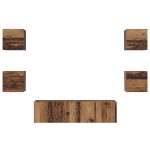 vidaXL Set comodă TV Pe perete 6 pcs Lemn vechi Mediu 120 x 30 x 30 cm vidaXL Set comodă TV Pe perete 6 pcs Lemn vechi Mediu 120 x 30 x 30 cm