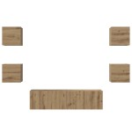 vidaXL Set comodă TV Pe perete 6 pcs stejar artizanal 60 x 30 x 30 cm vidaXL Set comodă TV Pe perete 6 pcs stejar artizanal 60 x 30 x 30 cm