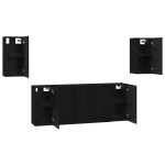 vidaXL Set comodă TV Pe perete 7 pcs Stejar negru 30.5 x 30 x 60 cm vidaXL Set comodă TV Pe perete 7 pcs Stejar negru 30.5 x 30 x 60 cm