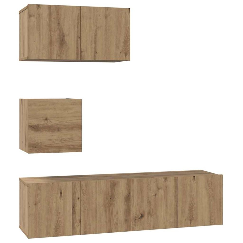 vidaXL Set comodă TV Pe perete 4 pcs stejar artizanal 60 x 30 x 30 cm