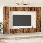 vidaXL Set comodă TV 10 pcs Lemn vechi 30.5 x 30 x 90 cm Lemn compozit vidaXL Set comodă TV 10 pcs Lemn vechi 30.5 x 30 x 90 cm Lemn compozit