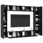vidaXL Set comodă TV 10 pcs Stejar negru Mediu 30.5 x 30 x 90 cm vidaXL Set comodă TV 10 pcs Stejar negru Mediu 30.5 x 30 x 90 cm