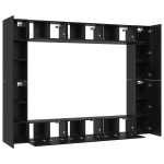 vidaXL Set comodă TV 10 pcs Stejar negru Mediu 30.5 x 30 x 90 cm vidaXL Set comodă TV 10 pcs Stejar negru Mediu 30.5 x 30 x 90 cm