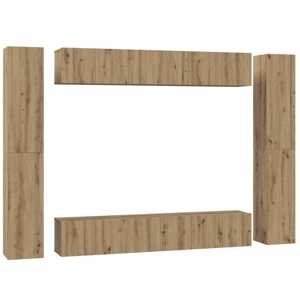 vidaXL Set comodă TV 10 pcs stejar artizanal 30.5 x 30 x 90 cm