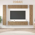 vidaXL Set comodă TV 10 pcs stejar artizanal 30.5 x 30 x 90 cm vidaXL Set comodă TV 10 pcs stejar artizanal 30.5 x 30 x 90 cm