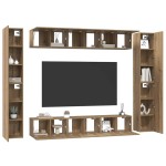 vidaXL Set comodă TV 10 pcs stejar artizanal 30.5 x 30 x 90 cm vidaXL Set comodă TV 10 pcs stejar artizanal 30.5 x 30 x 90 cm