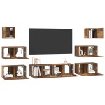 vidaXL Set comodă TV 8 pcs Lemn vechi 60 x 30 x 30 cm Lemn compozit vidaXL Set comodă TV 8 pcs Lemn vechi 60 x 30 x 30 cm Lemn compozit