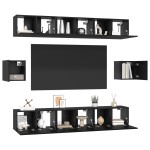 vidaXL Set comodă TV 8 pcs Stejar negru 60 x 30 x 30 cm Lemn compozit vidaXL Set comodă TV 8 pcs Stejar negru 60 x 30 x 30 cm Lemn compozit