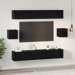 vidaXL Set comodă TV 8 pcs Stejar negru 60 x 30 x 30 cm Lemn compozit vidaXL Set comodă TV 8 pcs Stejar negru 60 x 30 x 30 cm Lemn compozit