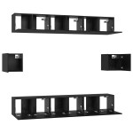 vidaXL Set comodă TV 8 pcs Stejar negru 60 x 30 x 30 cm Lemn compozit vidaXL Set comodă TV 8 pcs Stejar negru 60 x 30 x 30 cm Lemn compozit