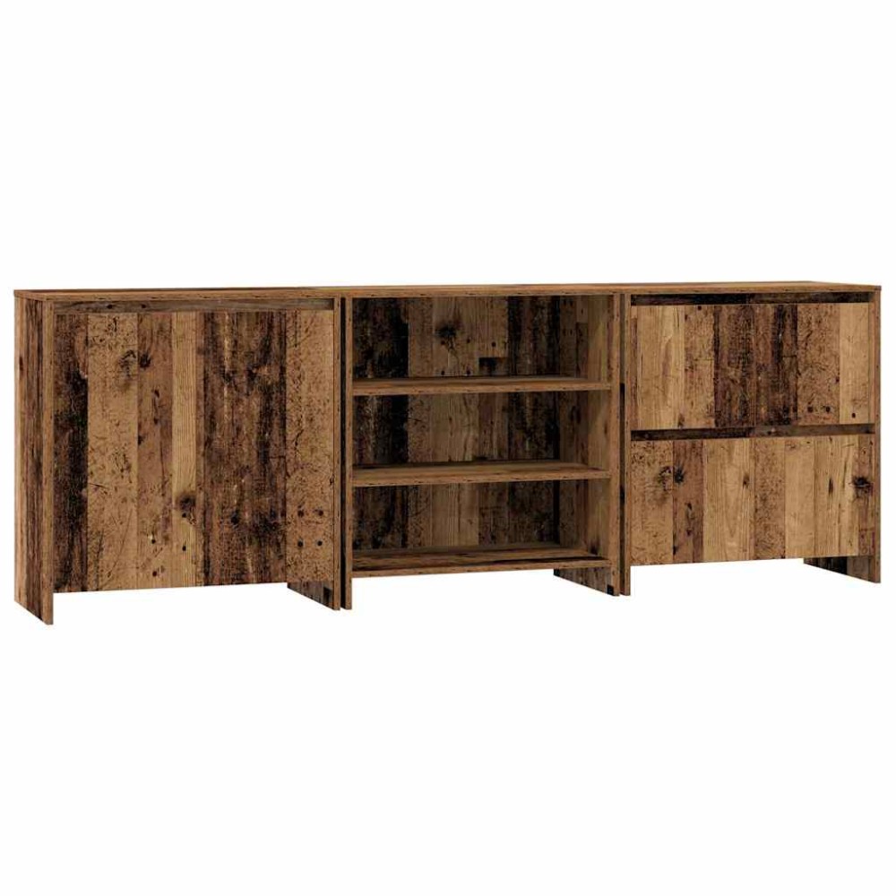vidaXL Bufeturi cu raft Altele 3 pcs Lemn vechi 70 x 41 x 75 cm Lemn compozit