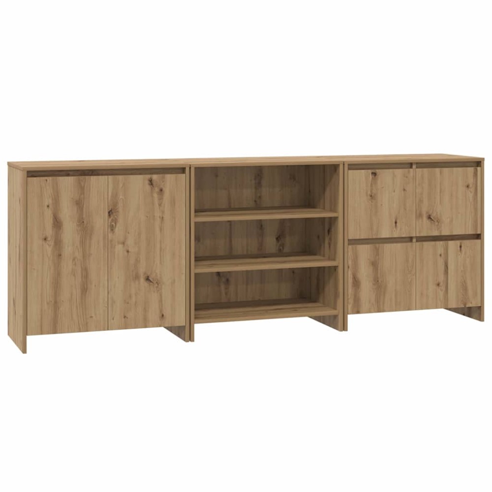 vidaXL Bufeturi 3 pcs stejar artizanal 70 x 41 x 75 cm Lemn compozit