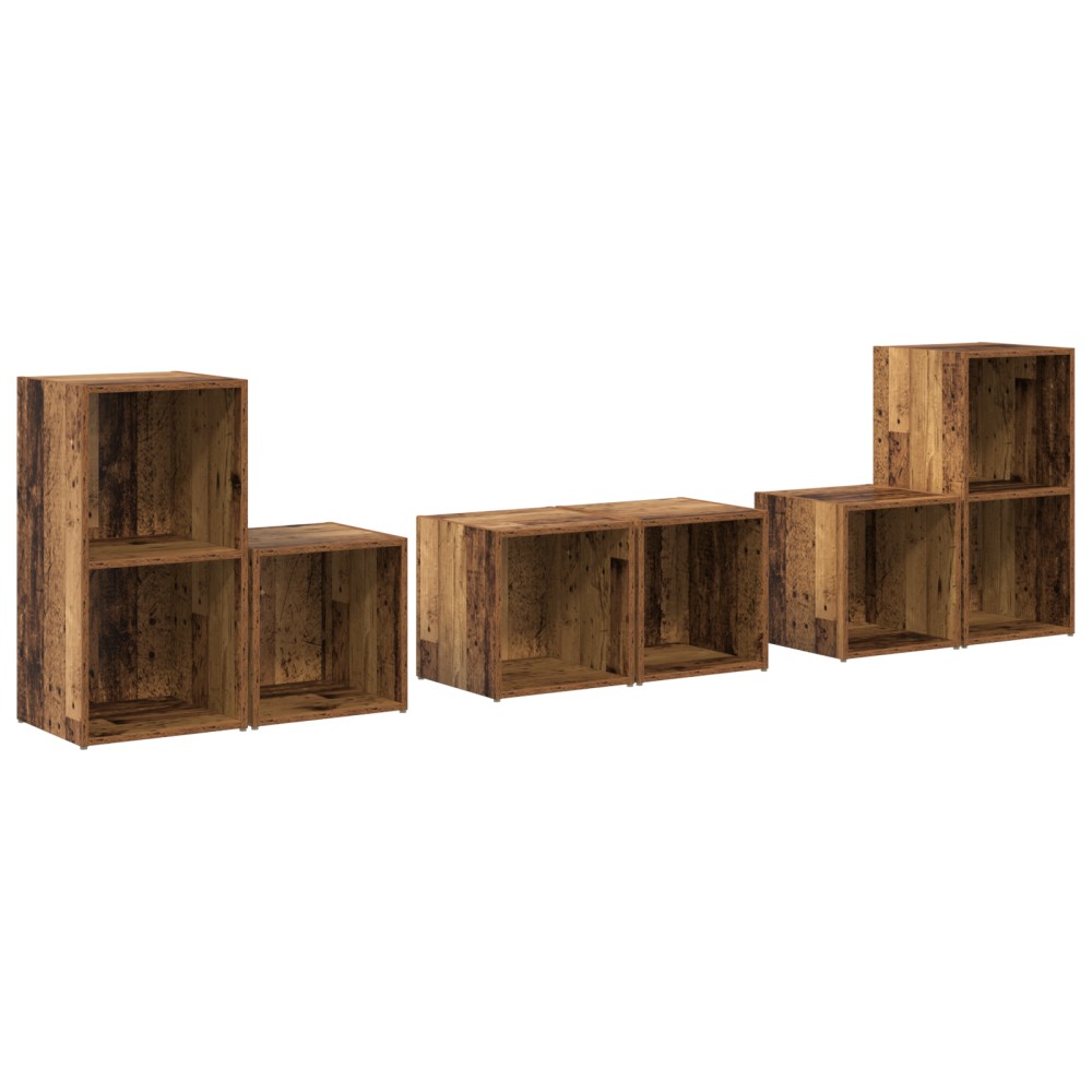 vidaXL Set dulap TV 6 pcs Lemn Vechi 37 x 35 x 72 cm Lemn compozit